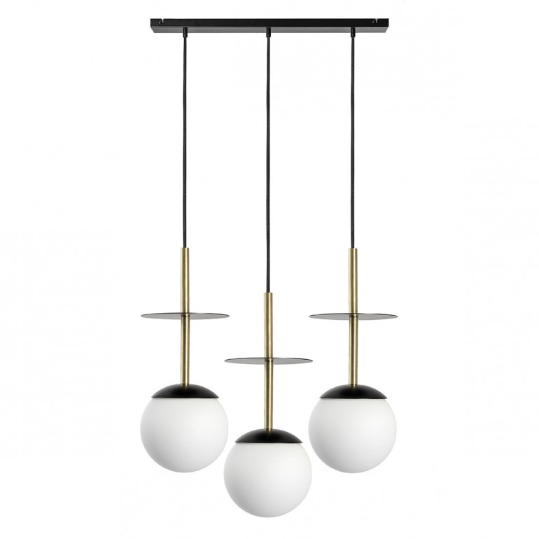 PLAAT A 3L black triple brass ceiling lamp