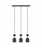 Triple ceiling lamp SUPURU 3L black on a strip with a brass tube UMMO