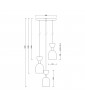 Triple ceiling lamp SUPURU 3P white with a brass tube UMMO