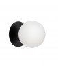 Black wall lamp PLAAT C black sconce with disk and glass shade UMMO