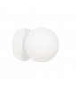White wall lamp PLAAT C white sconce with disk and glass shade UMMO