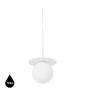 Ceiling lamp BORRA B white with a black disc and a glass UMMO shade