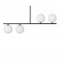 Ceiling lamp Suguri A in S size black on a tube with white glass balls UMMO