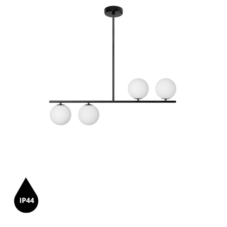 SUGURI A black ceiling lamp in size M IP44
