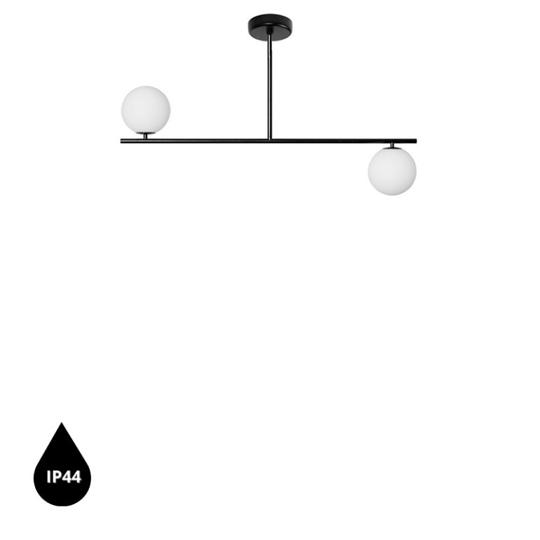 SUGURI C black ceiling lamp in size S IP44