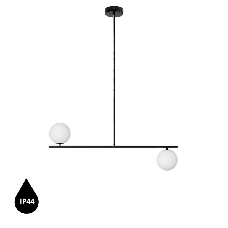 SUGURI C black ceiling lamp in size L IP44