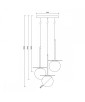 Triple black ceiling pendant lamp BORRA B 3P three white glass balls 15cm UMMO
