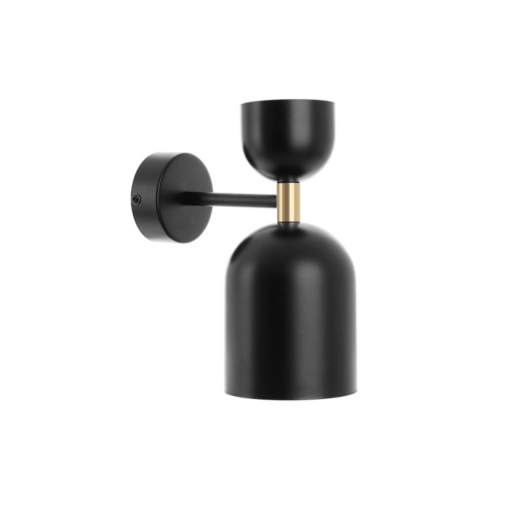 SUPURU W black adjustable wall lamp / sconce with brass tube
