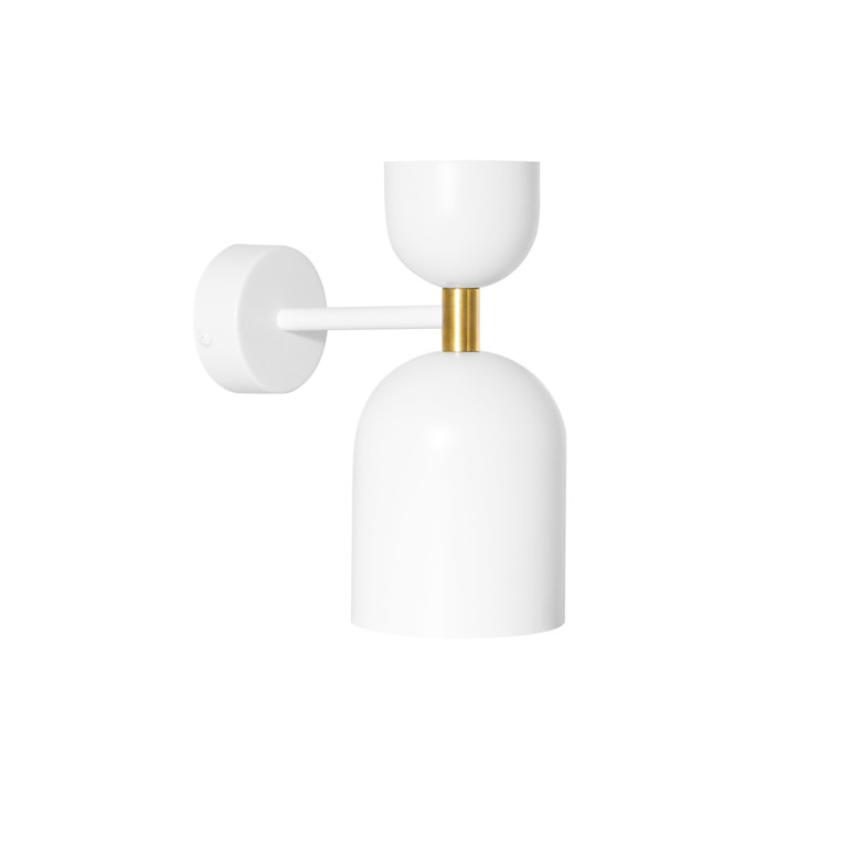 SUPURU W white adjustable wall lamp / wall sconce with brass tube