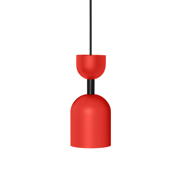 SUPURU red-orange ceiling pendant lamp with black tube