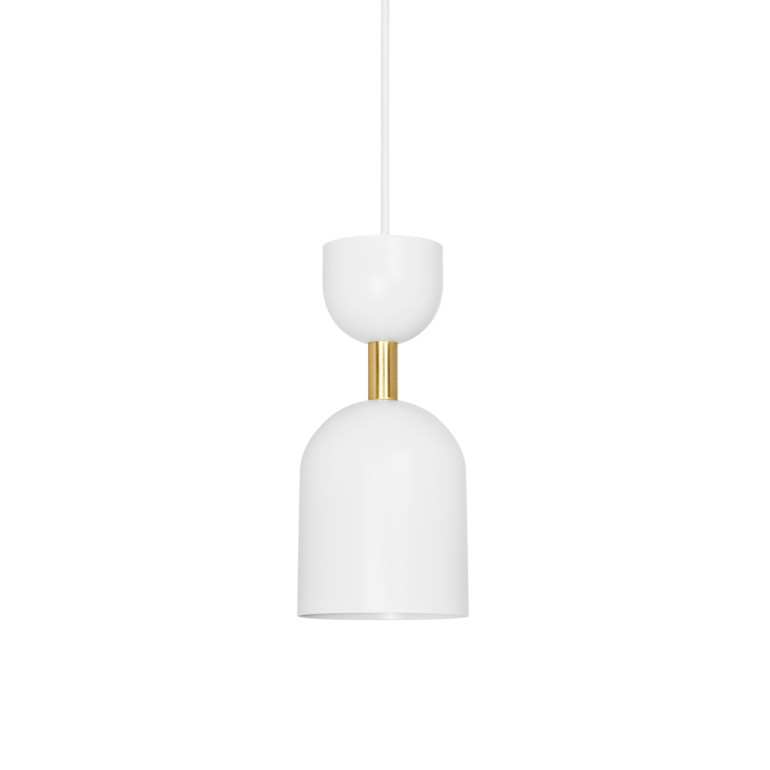 SUPURU white ceiling pendant lamp with a brass tube