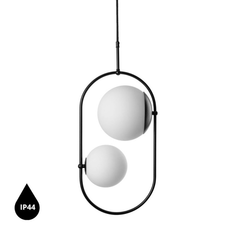 KOBAN C black ceiling pendant lamp IP44