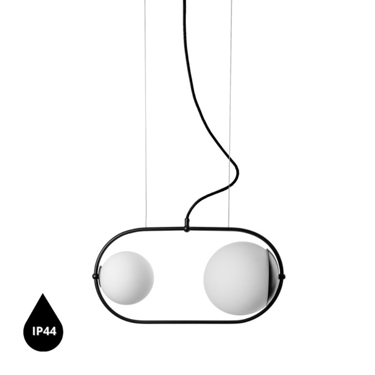 KOBAN A black ceiling pendant lamp IP44
