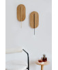 ROKKE WOOD wooden wall lamp/sconce with white detail