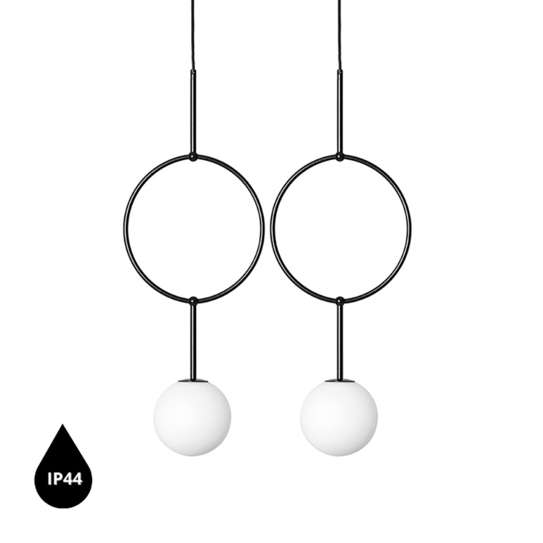 ISUULLA B black double ceiling lamp IP44