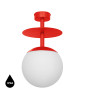 PLAAT B red-orange ceiling lamp / plafond with increased IP44 waterproofing.