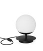 Black table lamp PLAAT ST black standing lamp with disk and glass shade UMMO