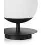 Black table lamp PLAAT ST black standing lamp with disk and glass shade UMMO