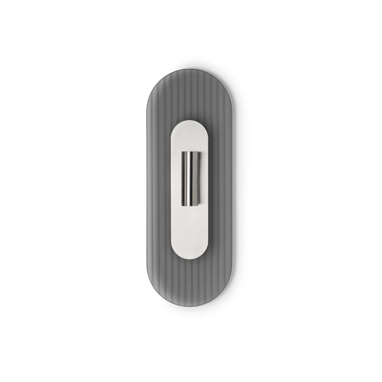 RIFLO W C Steel: a steel wall lamp / sconce with an adjustable reflector and graphite-colored glass